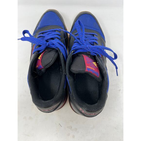 Size 9 Reebok Classics Lthr Blue Black - Picture 6 of 8